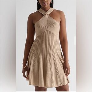 NWT Express Beige Shimmer Dress